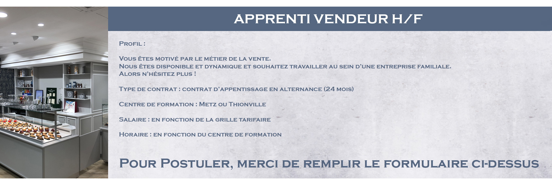 apprenti vendeur